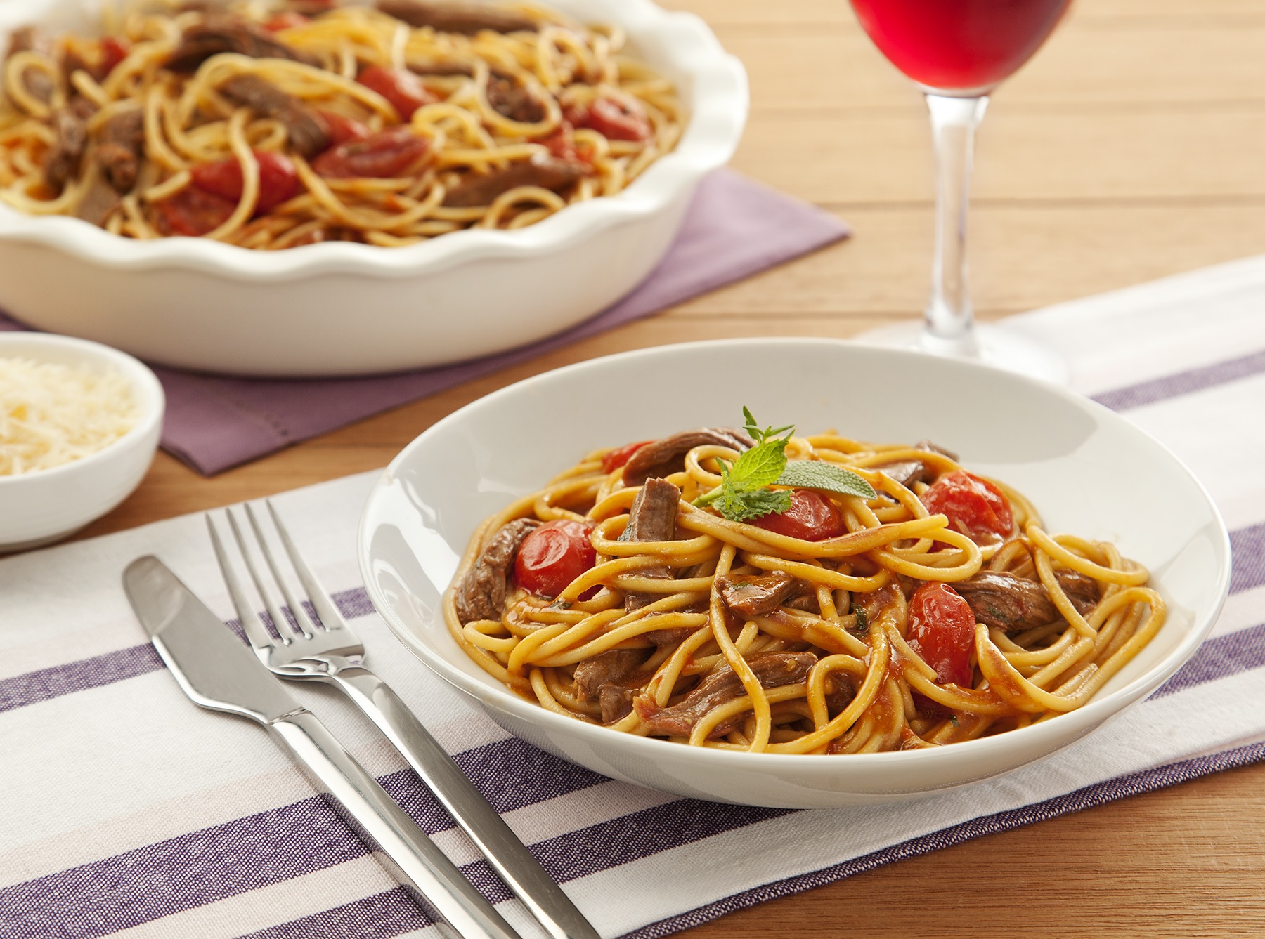 Spaghetti com Cordeiro e Ervas